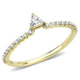 DA323 - IP Gold(Ion Plating) Stainless Steel Ring with AAA Grade CZ in Clear - Alamode - Flyclothing LLC