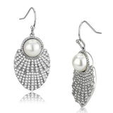 DA330 - No Plating Stainless Steel Earrings with Synthetic Pearl in White - Alamode - Flyclothing LLC