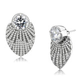 DA331 - No Plating Stainless Steel Earrings with AAA Grade CZ  in Clear - Alamode