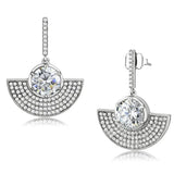 DA334 - No Plating Stainless Steel Earrings with AAA Grade CZ in Clear - Alamode - Flyclothing LLC