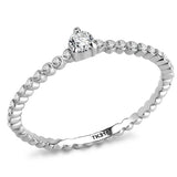 DA343 - No Plating Stainless Steel Ring with AAA Grade CZ in Clear - Alamode - Flyclothing LLC