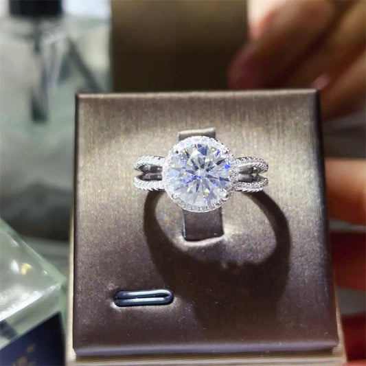 2 Carat 925 Sterling Silver Moissanite Ring - Trendsi - Flyclothing LLC