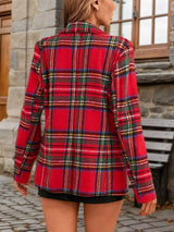 Plaid Single-Button Blazer - Trendsi - Flyclothing LLC