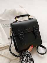 Double Buckle Square Backpack Bag - Trendsi - Flyclothing LLC