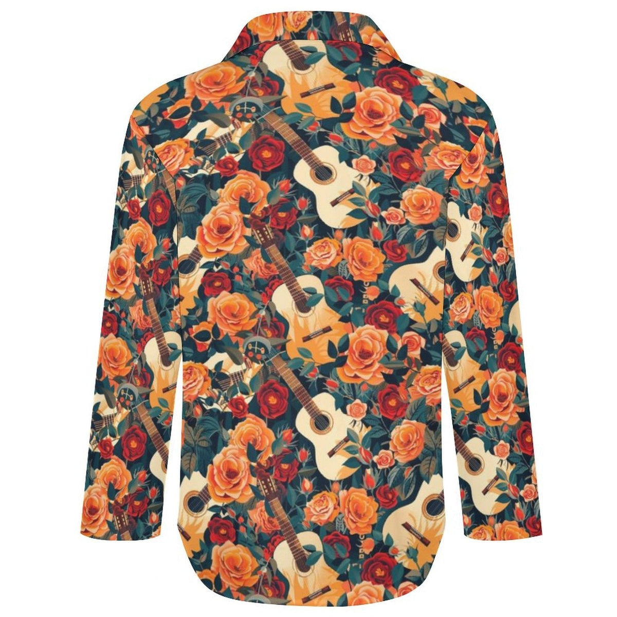 Baha Ranch Colores de Mexico Guitars and Roses Button up Blouse