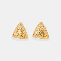 Gold-Plated Geometric Stud Earrings - Trendsi