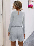 Long Sleeve Drawstring Romper - Trendsi - Flyclothing LLC