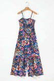 Floral Smocked Spaghetti Straps Wide Leg Jumpsuit - Trendsi - Flyclothing LLC