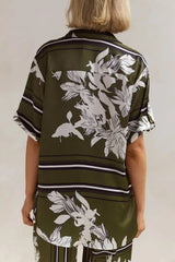 Printed Button Up Shirt and Pants Set - Trendsi - Flyclothing LLC