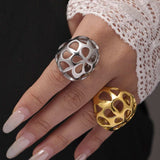 Stainless Steel Cutout Ring - Trendsi - Flyclothing LLC