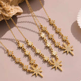 18K Gold-Plated Stainless Steel Zircon Star Moon Necklace - Trendsi - Flyclothing LLC