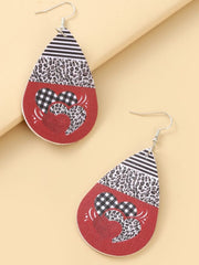 Printed PU Leather Dangle Earrings - Trendsi