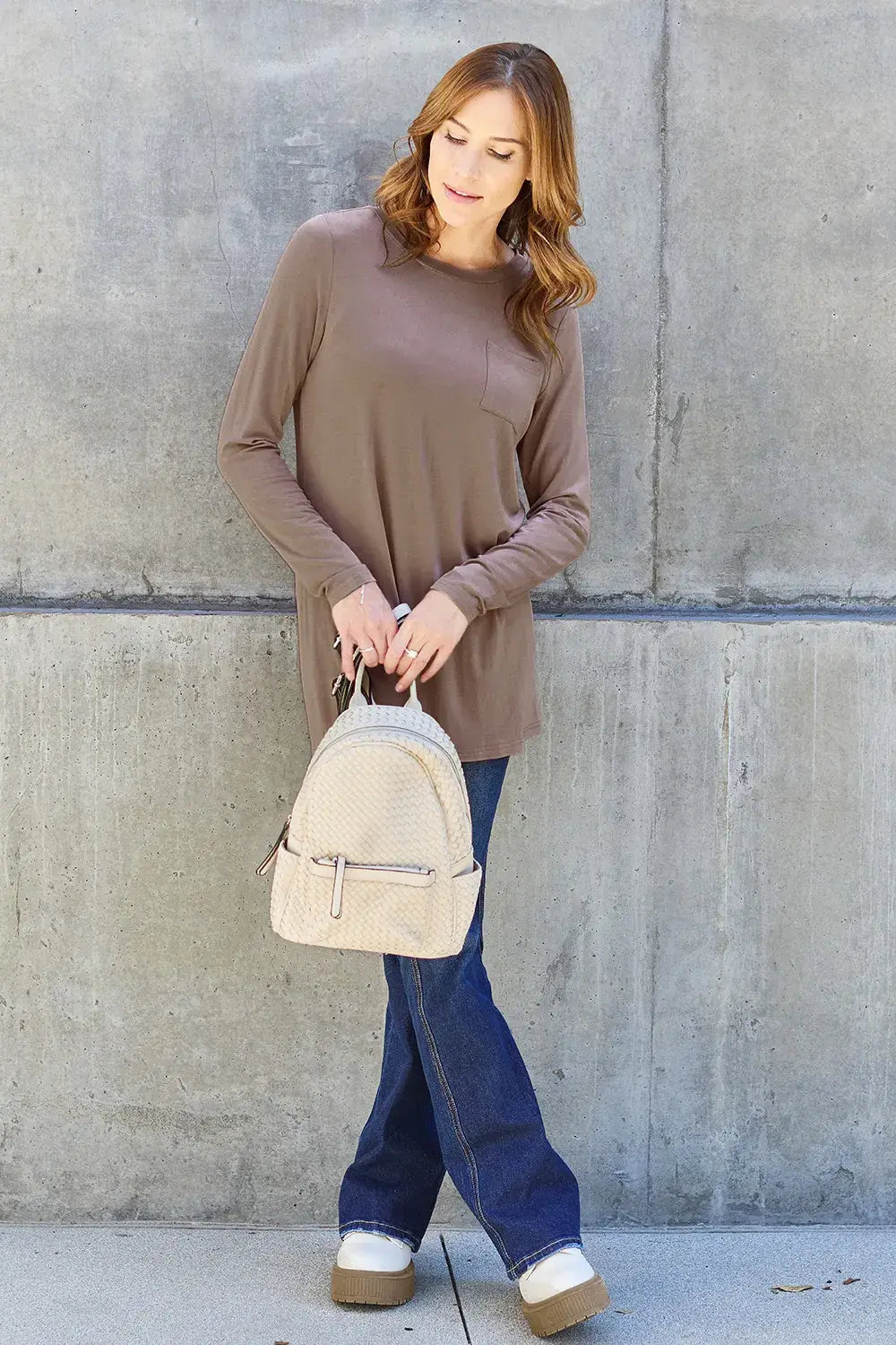 Basic Bae Full Size Round Neck Long Sleeve Top - ShopBasicbae - Flyclothing LLC