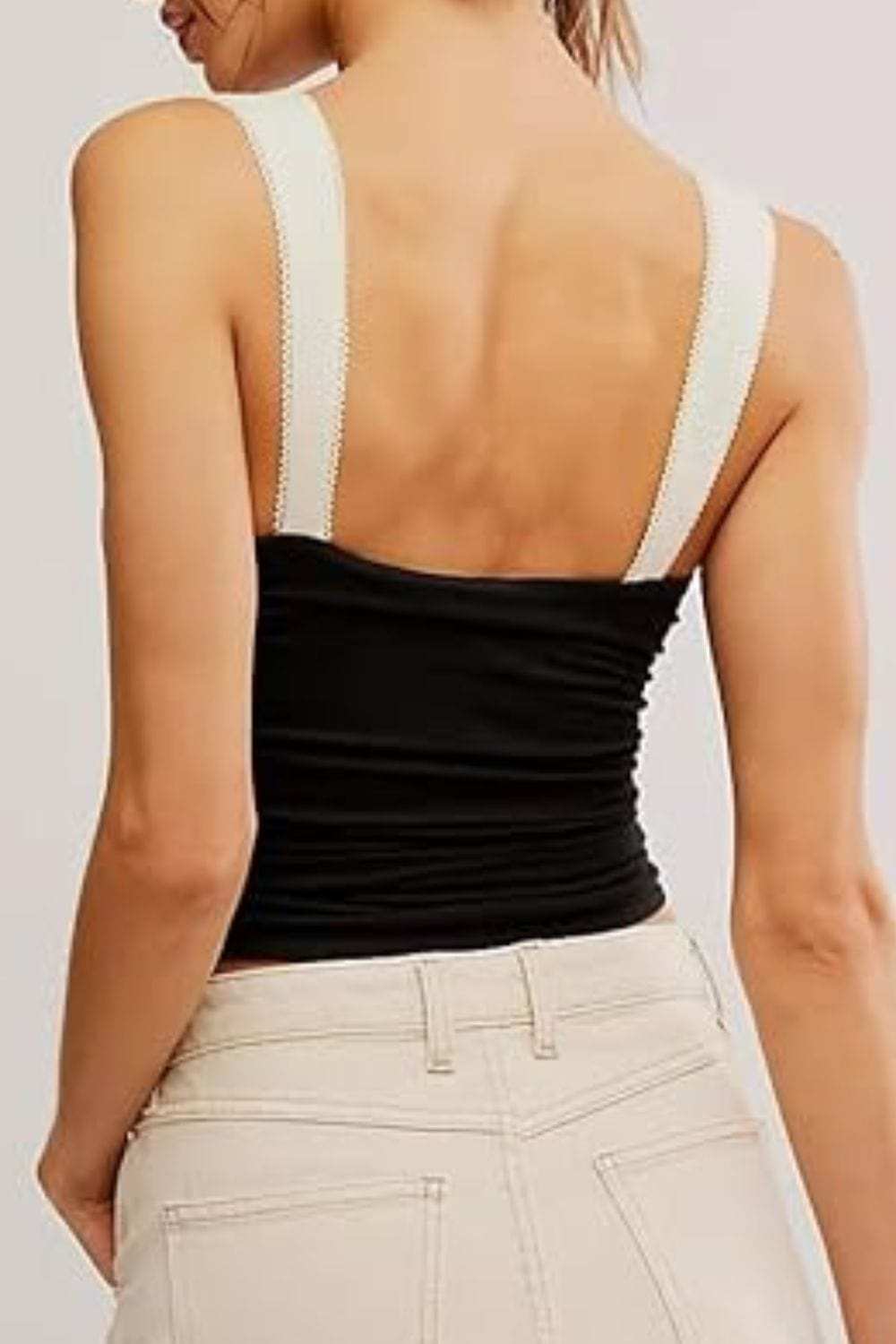 Square Neck Wide Strap Cami - Trendsi - Flyclothing LLC