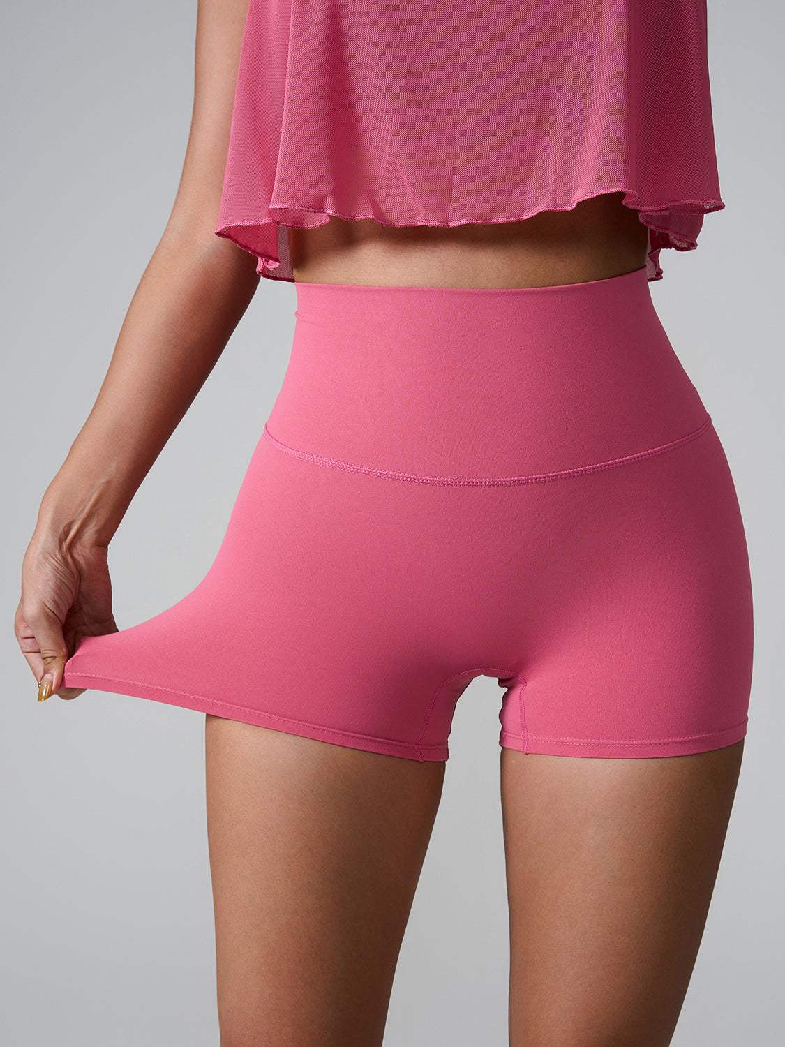 High Waist Active Shorts - Trendsi - Flyclothing LLC