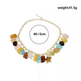 Bohemian Multi-Color Gemstone Charm Necklace - Trendsi - Flyclothing LLC
