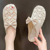 Round Toe Bow Slip-Ons - Trendsi - Flyclothing LLC