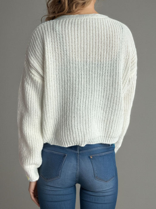 Button Down Long Sleeve Cardigan - Trendsi