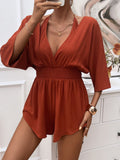 Devine Smocked Tie Back Romper - Trendsi