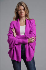 Open Front Batwing Sleeve Cardigan - Trendsi - Flyclothing LLC