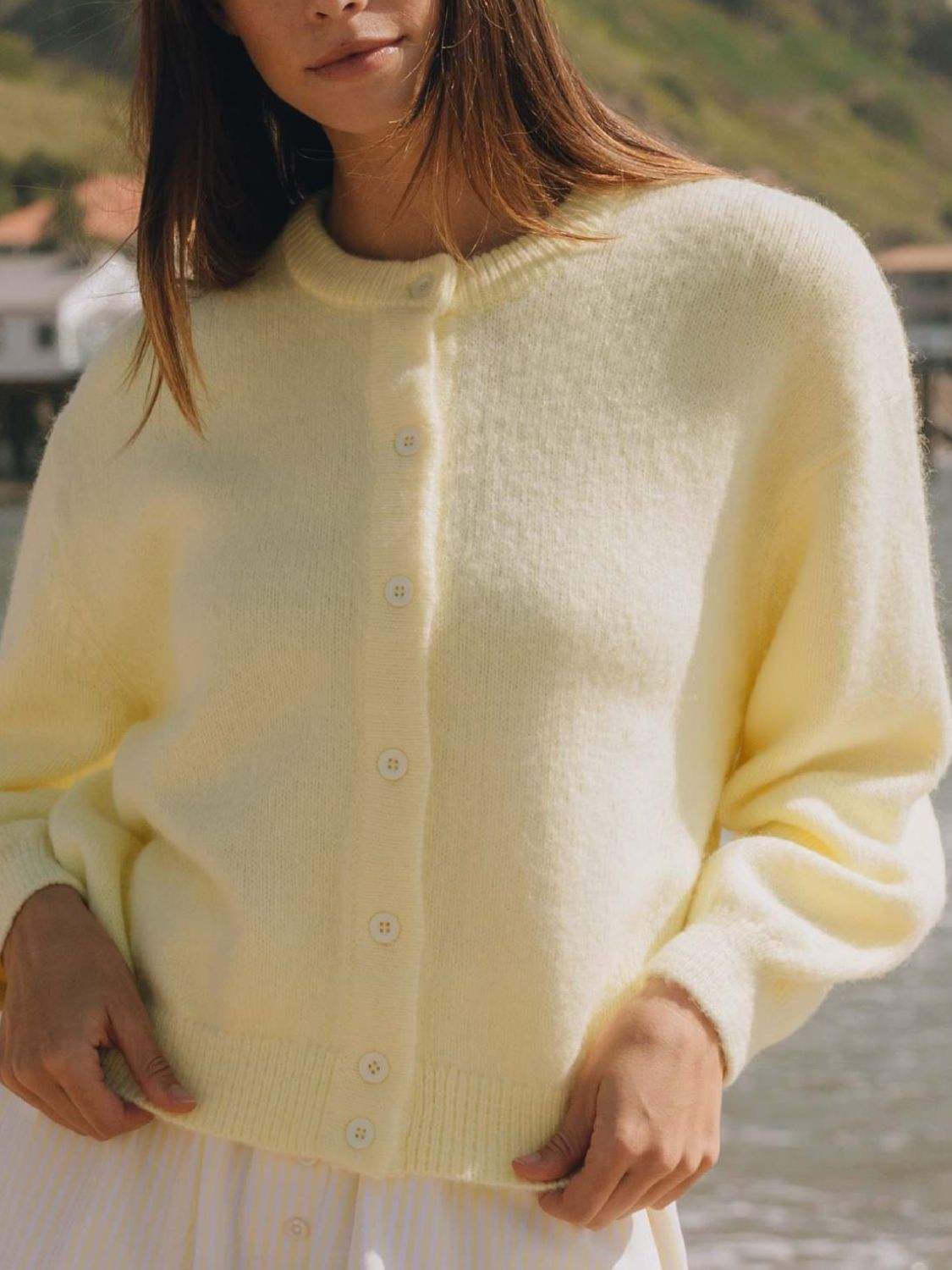 Button Down Long Sleeve Cardigan - Trendsi - Flyclothing LLC