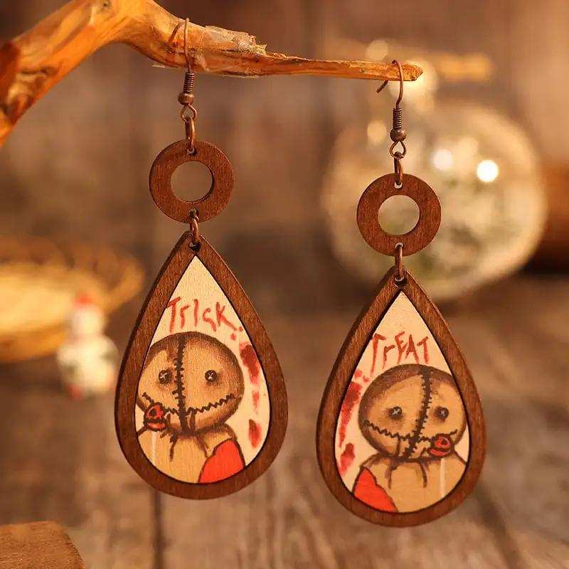 Wooden Teardrop Shape Earrings - Trendsi - Flyclothing LLC
