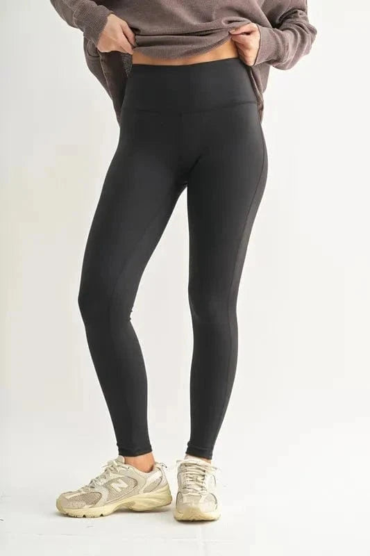 MONO B Essential Solid Leggings - Trendsi