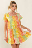BiBi Leopard Short Sleeve Tiered Dress - Trendsi - Flyclothing LLC