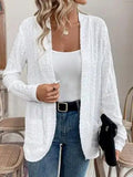 Pocketed Eyelet Open Front Cover Up - Trendsi