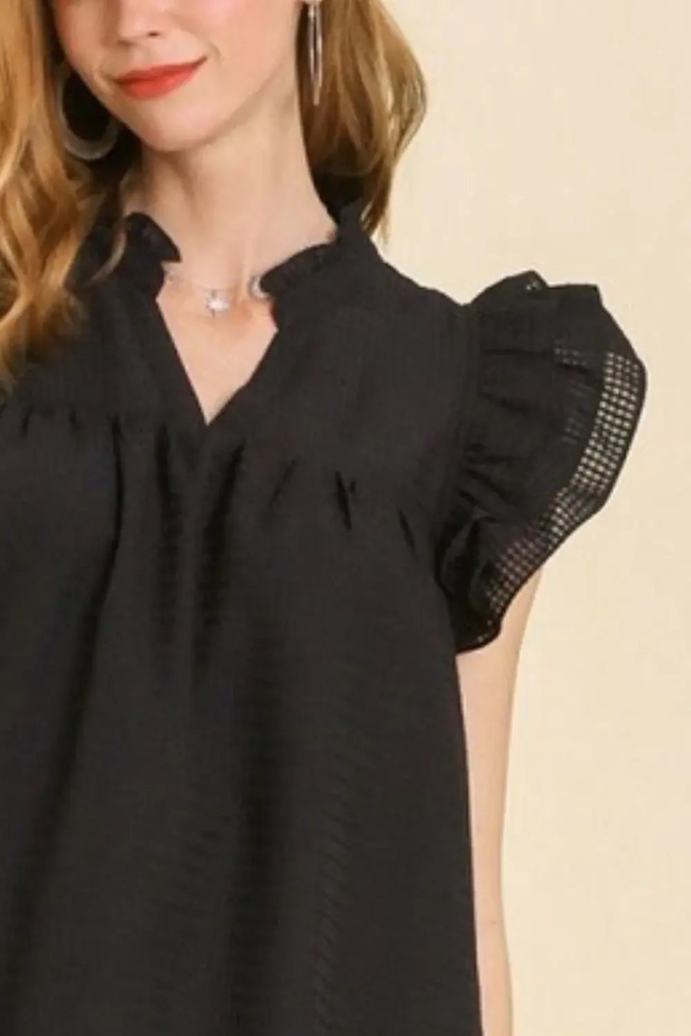 Umgee Full Size Layered Ruffle Sleeve Mini Dress Plus Size - Trendsi - Flyclothing LLC