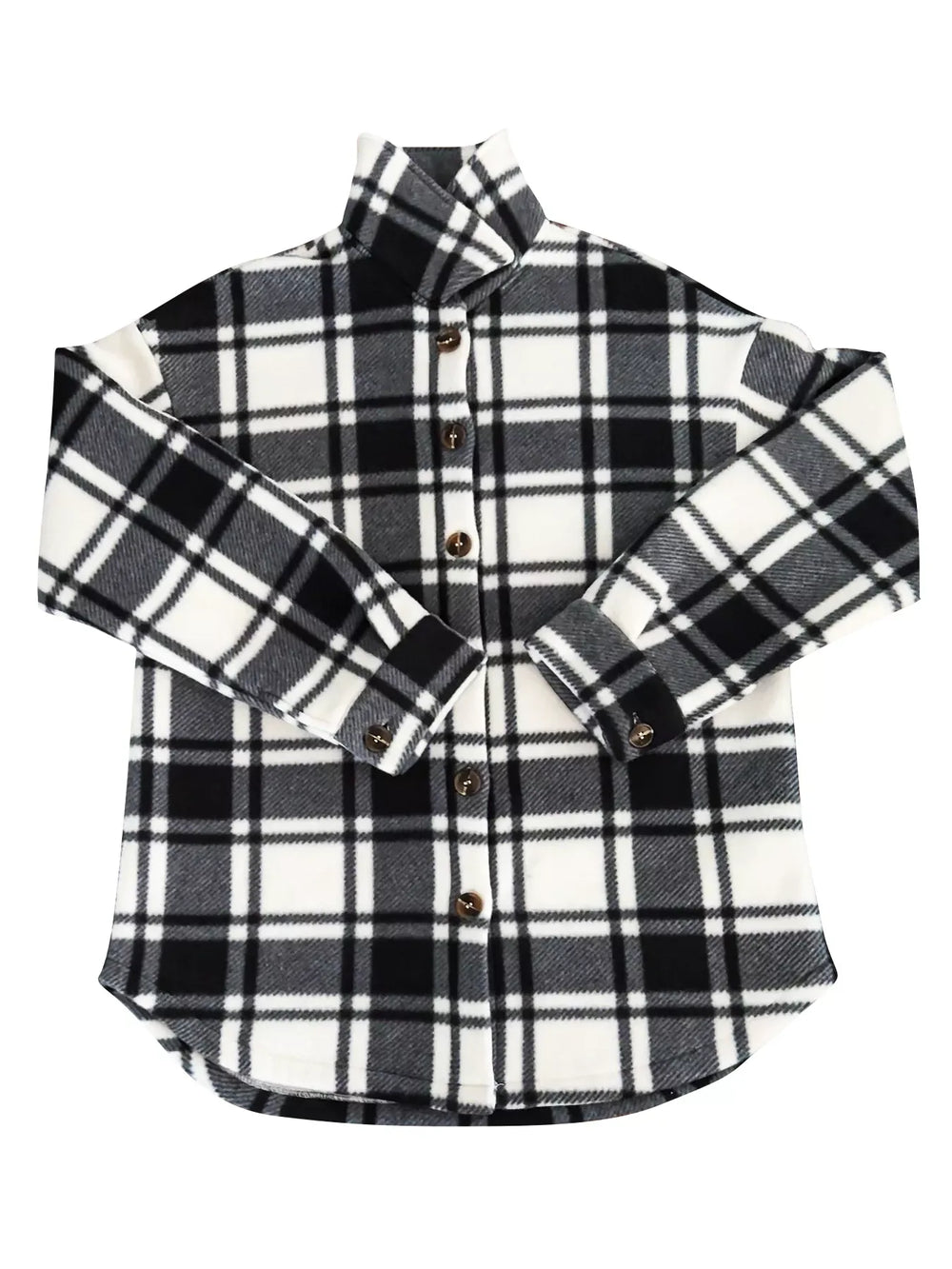Plaid Button-Up Jacket - Trendsi - Flyclothing LLC