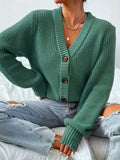 Chunky Knit Button-Down Cardigan - Trendsi - Flyclothing LLC