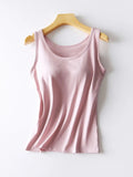Round Neck Tank with Bra - Trendsi