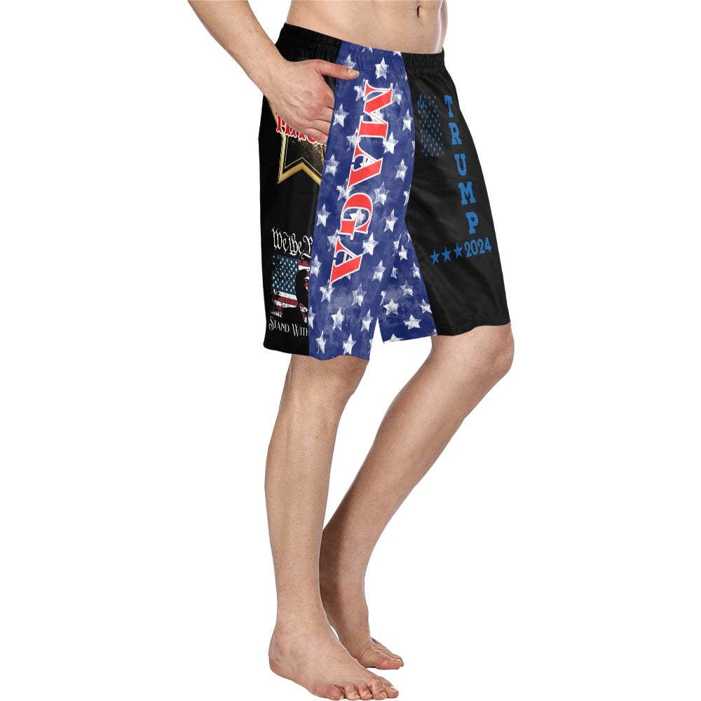 Baha Ranch We the People Trump Maga Swim Trunks Shorts - Baha Ranch Western Wear - Flyclothing LLC