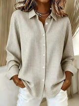 Full Size Plaid Button Up Long Sleeve Shirt Plus Size - Trendsi - Flyclothing LLC