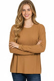 Zenana Ribbed Rayon Span Dolman Sleeve Top - Trendsi - Flyclothing LLC