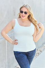 Basic Bae Full Size Square Neck Wide Strap Tank - Trendsi - Flyclothing LLC