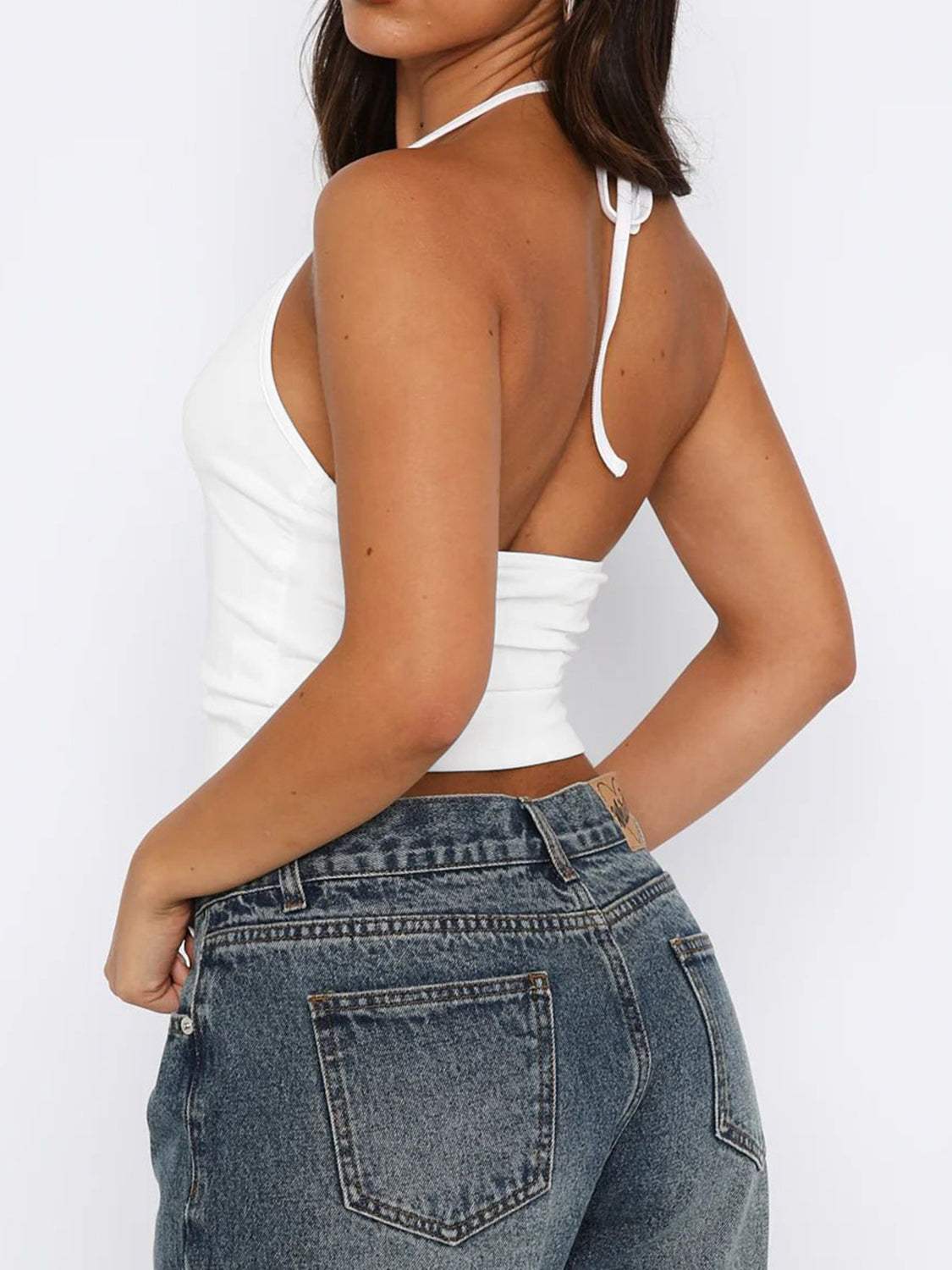 Lace Detail Halter Neck Cami - Trendsi - Flyclothing LLC