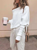 Full Size One-Shoulder Ribbed Sweater Plus Size - Trendsi - Flyclothing LLC