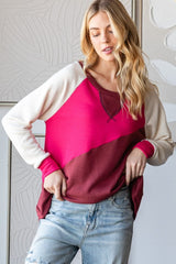 HOPELY Color Block Long Sleeve T-Shirt - Trendsi