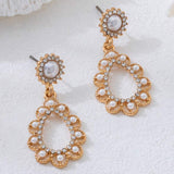 New Arrival Fashion Rhinestone Inlaid Circle Drop Earrings, Premium Unique Pearl Ear Jewelry, Geometric Stud Earrings For Women Daily Wear - My Store - Flyclothing LLC