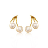Pearl Cherry Drop Earrings - Trendsi - Flyclothing LLC