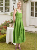 Square Neck Sleeveless Midi Swing Dress - Trendsi
