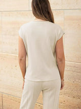 Casual Solid Color Cap Sleeve Top and Pants Knit Set - Trendsi - Flyclothing LLC