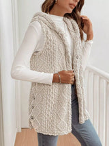 Cozy Sherpa Fleece Hooded Vest Coat - Trendsi - Flyclothing LLC