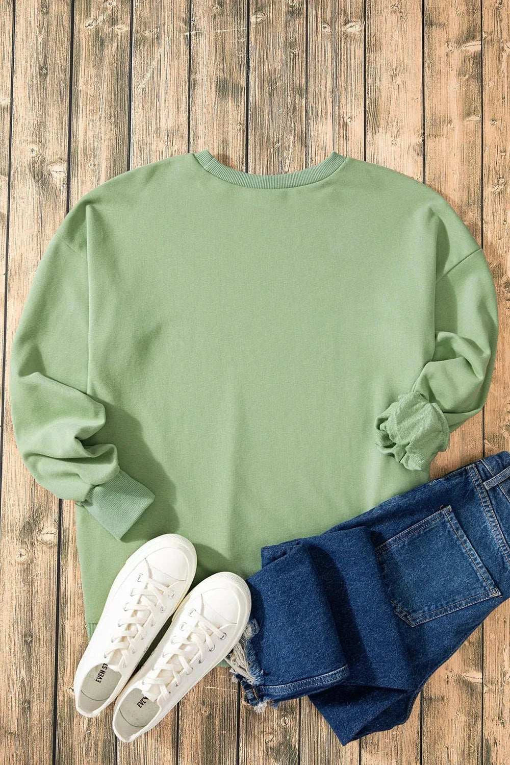 High-Low Round Neck Long Sleeve Sweatshirt - Trendsi - Flyclothing LLC