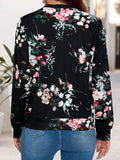Printed Zip Up Long Sleeve Outerwear - Trendsi