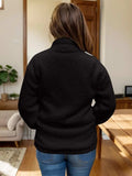 Full Size Turtleneck Zip Up Long Sleeve Sherpa Jacket - Trendsi - Flyclothing LLC