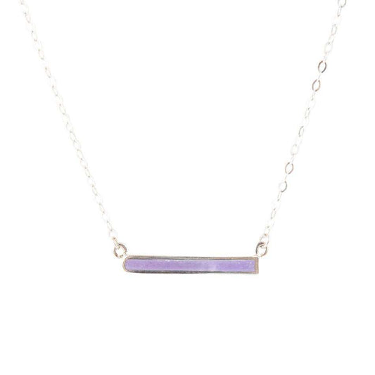 Dainty Amethyst Bar Necklace - Barse Jewelry - Flyclothing LLC