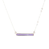 Dainty Amethyst Bar Necklace
